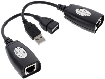 

ReTrack 150Ft USB-2.0 to RJ45 Lan Extension Extender Adapter Network Cable(Compatible with Computer, Black)