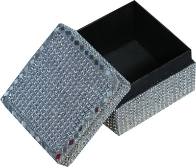 

Kuber Industries Stone & Mirror Work Jewellery Box,Watch Cover,Bangle box,Ring & Earing Organiser,Multipurpose Box (Wedding Gift) 12*12*7 Cm (Silver) Hand22 It can be used to keep watches,Bangles,Small jewellery,Ring & earing & small valuable accessories.