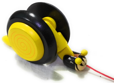 

Crafts India Handcrafted Wooden Pulling Snail Toy/Car(Multiple)