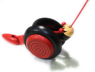 

Crafts India Handcrafted Wooden Pulling Snail Toy(Red)