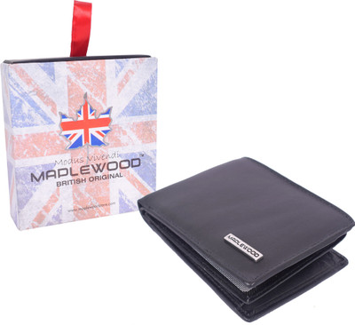 

Maplewood Men Black Genuine Leather Wallet(2 Card Slots)