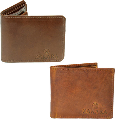 

Zakara Men Brown Genuine Leather Wallet(2 Card Slots)