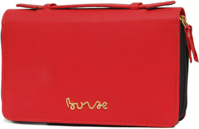 

Borse Women Casual Red Artificial Leather Wallet(4 Card Slots)
