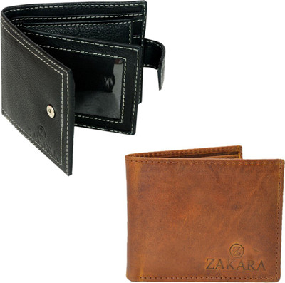 

Zakara Men Black, Brown Genuine Leather Wallet(4 Card Slots)