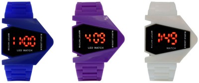 Orayan Airkraft Shape LED Blue+Purple+White Color Combo of 3 Watch  - For Boys & Girls   Watches  (Orayan)