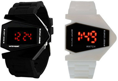 View Maxi Retail Rocket LED Black+White Color Combo of 2 Watch  - For Boys & Girls Wrist Watches Price Online(Maxi Retail)