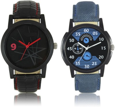 Elife 02-08-COMBO Black and Blue Dial analogue Watch Combo for men Watch  - For Men   Watches  (Elife)