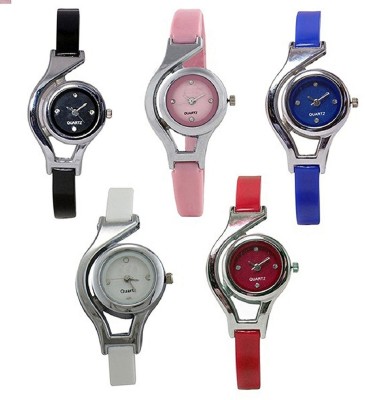 Talgo New Arrival Red Robin Festival Season Special RRWCBKPKRDWH Black Pink Blue Red White Multicolor Dial Combo Of 5 RRWCBKPKBLRDWH Watch  - For Women   Watches  (Talgo)