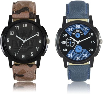 Elife 02-03-COMBO Black and Blue Dial analogue Watch Combo for men Watch  - For Men   Watches  (Elife)