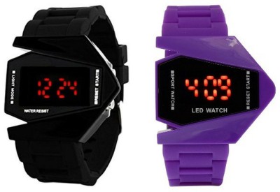 Nubela New Rocket LED Black And Purple Color Combo Of 2 Watch  - For Boys & Girls   Watches  (NUBELA)