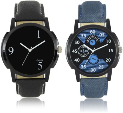 Elife 02-06-COMBO Black and Blue Dial analogue Watch Combo for men Watch  - For Men   Watches  (Elife)