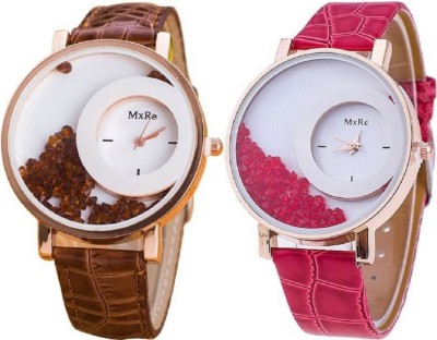 Talgo New Arrival Red Robin Season Special RRMXREPKBR Pack Of 2 Pink And Brown Movable Diamonds In Dial RRMXREPKBR Watch  - For Women   Watches  (Talgo)