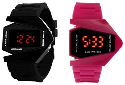 Maxi Retail Rocket LED Black+Pink Color Combo of 2 Watch  - For Boys & Girls   Watches  (Maxi Retail)