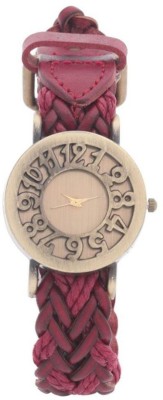 SPINOZA Red attractive leather strap unique boys and women Watch  - For Girls   Watches  (SPINOZA)