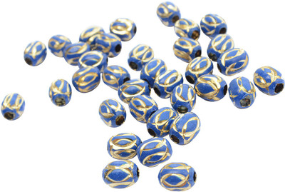 

Foppish Mart Blue Metallic Gold Engraved Bead