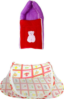 

SpringLoom 3 IN 1 SLEEPING BAG & PREMIUM BABY FOLDABLE MOSQUITO NET (BABY GIFT COMBO SET OF 2)(Multicolor)