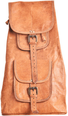 

Craft Play Handicraft Tan color Leather Backpack 5.5 L Backpack(Tan)