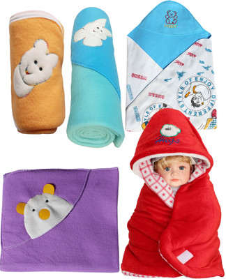 

My NewBorn Cartoon  Hooded Baby Blanket(Polyester, Multicolor