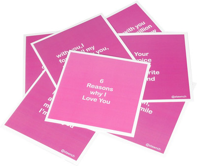 

STAWNCH 6 REASONS WHY I LOVE YOU[SET OF 6 CARDS SIZE 6" X 6"] Greeting Card(Purple, Pack of 1)