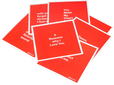 

STAWNCH 6 REASONS WHY I LOVE YOU [SET OF 6 CARDS SIZE 6" X 6"] Greeting Card(Red, Pack of 1)