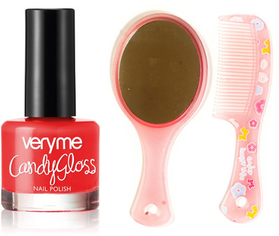 

Oriflame Sweden Very Me Candy Gloss Polish (Orange Syrup - 33177) With Comb Mirror(Set of 3)