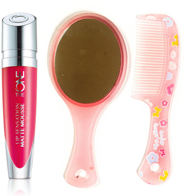 

Oriflame Sweden The ONE Lip Sensation Matte Mousse 5ml (Pink Velour - 31949) With Comb Mirror(Set of 3)