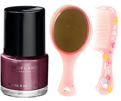 

Oriflame Sweden Pure Colour Polish Mini (Mauve Mirage - 30799) With Comb Mirror(Set of 3)