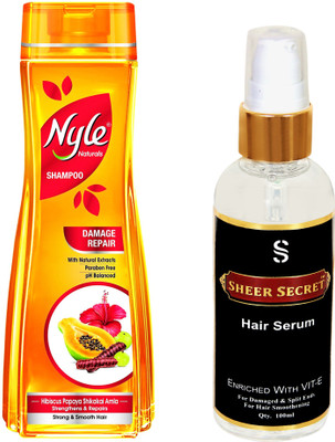 

NYLE DAMAGE REPAIR SHAMPOO 180ML with SHEER SECRET HAIR SERUM 100ML(Set of 2)
