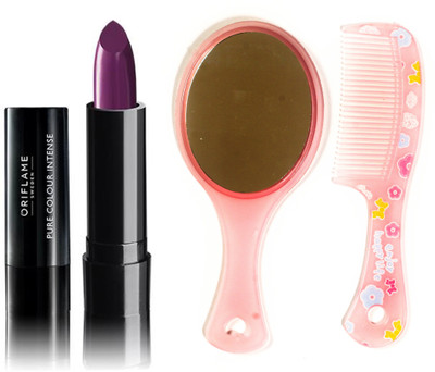 

Oriflame Sweden Pure Colour Intense Lipstick (Pretty Purple - 30823) With Comb Mirror(Set of 3)