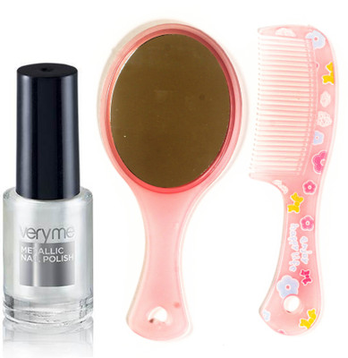 

Oriflame Sweden Very Me Metallic Polish Moonlight (30921) With Comb Mirror(Set of 3)
