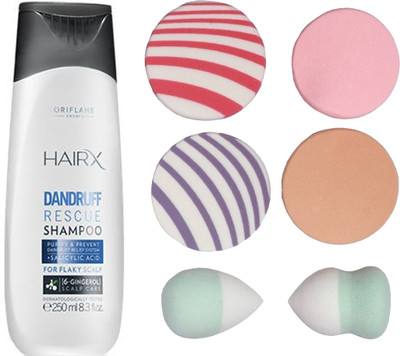 

Oriflame Sweden HairX Dandruff Rescue Shampoo 250ml(26680) With Puff Sponge(Set of 7)