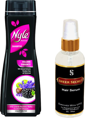 

NYLE VOLUME ENHANCE SHAMPOO 400ML with SHEER SECRET HAIR SERUM 100ML(Set of 2)