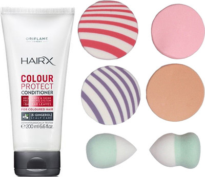 

Oriflame Sweden HairX Colour Protect Conditioner 200ml(26672) With Puff Sponge(Set of 7)