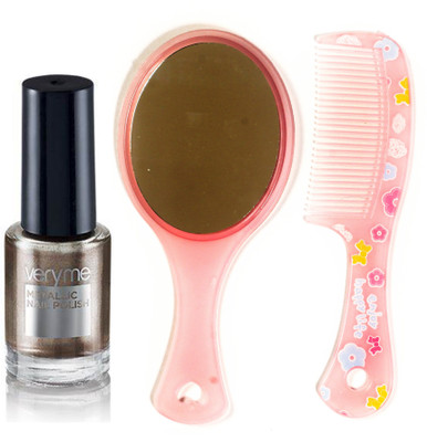 

Oriflame Sweden Very Me Metallic Polish Twilight Dust (30830) With Comb Mirror(Set of 3)
