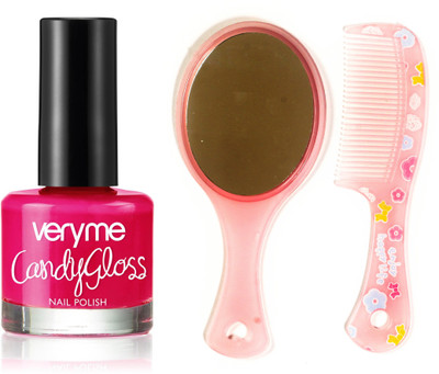 

Oriflame Sweden Very Me Candy Gloss Polish (Juicy Pink - 33175) With Comb Mirror(Set of 3)