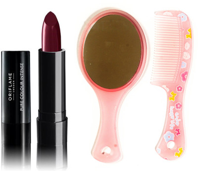 

Oriflame Sweden Pure Colour Intense Lipstick (Baked Brick - 30824) With Comb Mirror(Set of 3)