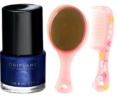 

Oriflame Sweden Pure Colour Polish Mini (Midnight Blue - 30803) With Comb Mirror(Set of 3)