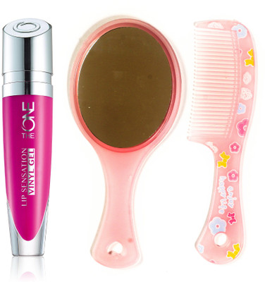 

Oriflame Sweden The ONE Lip Sensation Vinyl Gel 5ml (Magnetic Magenta - 32451) With Comb Mirror(Set of 3)
