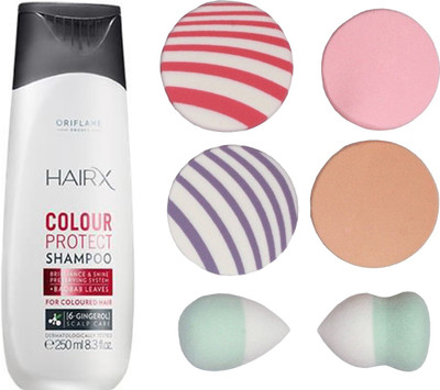 

Oriflame Sweden HairX Colour Protect Shampoo 250ml(26666) With Puff Sponge(Set of 7)