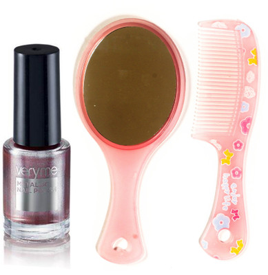 

Oriflame Sweden Very Me Metallic Polish Pink Pearl (30829) With Comb Mirror(Set of 3)
