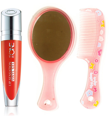 

Oriflame Sweden The ONE Lip Sensation Vinyl Gel 5ml (Tangerine Tango - 32444) With Comb Mirror(Set of 3)