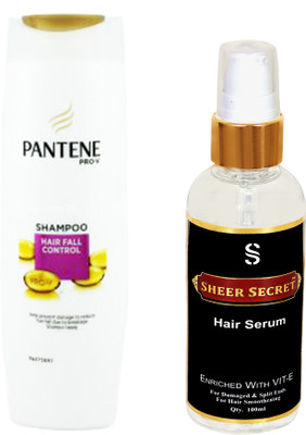 

PANTENE HAIR FALL CONTROL SHAMPOO 180ML with SHEER SECRET HAIR SERUM 100ML(Set of 2)