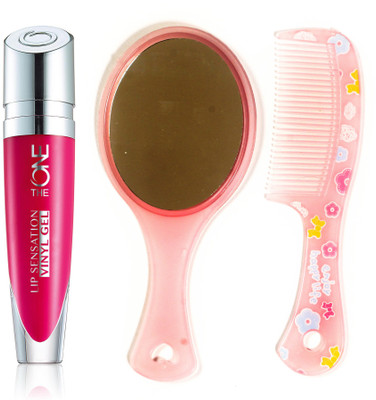 

Oriflame Sweden The ONE Lip Sensation Vinyl Gel 5ml (Pink Mambo - 32450) With Comb Mirror(Set of 3)