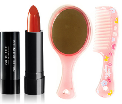 

Oriflame Sweden Pure Colour Intense Lipstick (Warm Rust - 26659) With Comb Mirror(Set of 3)