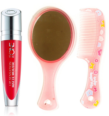 

Oriflame Sweden The ONE Lip Sensation Matte Mousse 5ml (Coral Dream - 31946) With Comb Mirror(Set of 3)