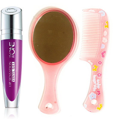 

Oriflame Sweden The ONE Lip Sensation Vinyl Gel 5ml (Purple Rumba - 32452) With Comb Mirror(Set of 3)