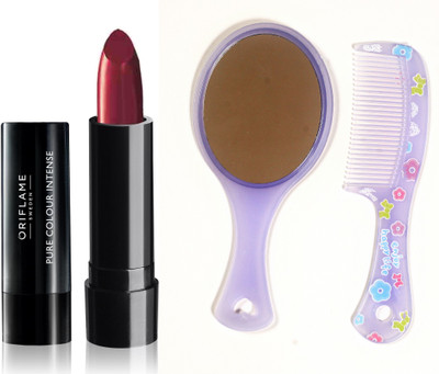 

Oriflame Sweden Pure Colour Intense Lipstick (Daring Berry - 26657) With Comb Mirror(Set of 3)