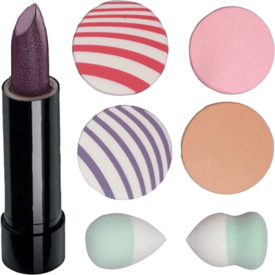 

Oriflame Sweden Pure Color on the go Lipstick 2.5g (Ripe Plum - 23554) With Puff Sponge(Set of 7)