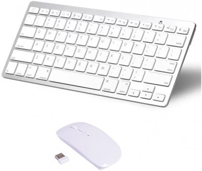 

FKU Ultra Slim 3.0 Bluetooth Keyboard With Wireless Mouse White Combo Set