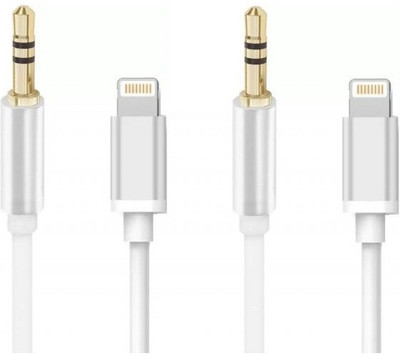

FKU Set Of 2 Lightning 8Pin to 3.5mm Male Headphone Jack Adapter Converter AUX Cable(Silver)